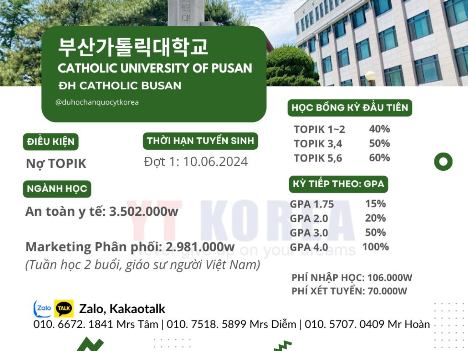 Đại học Catholic Busan lên chuyên ngành D2