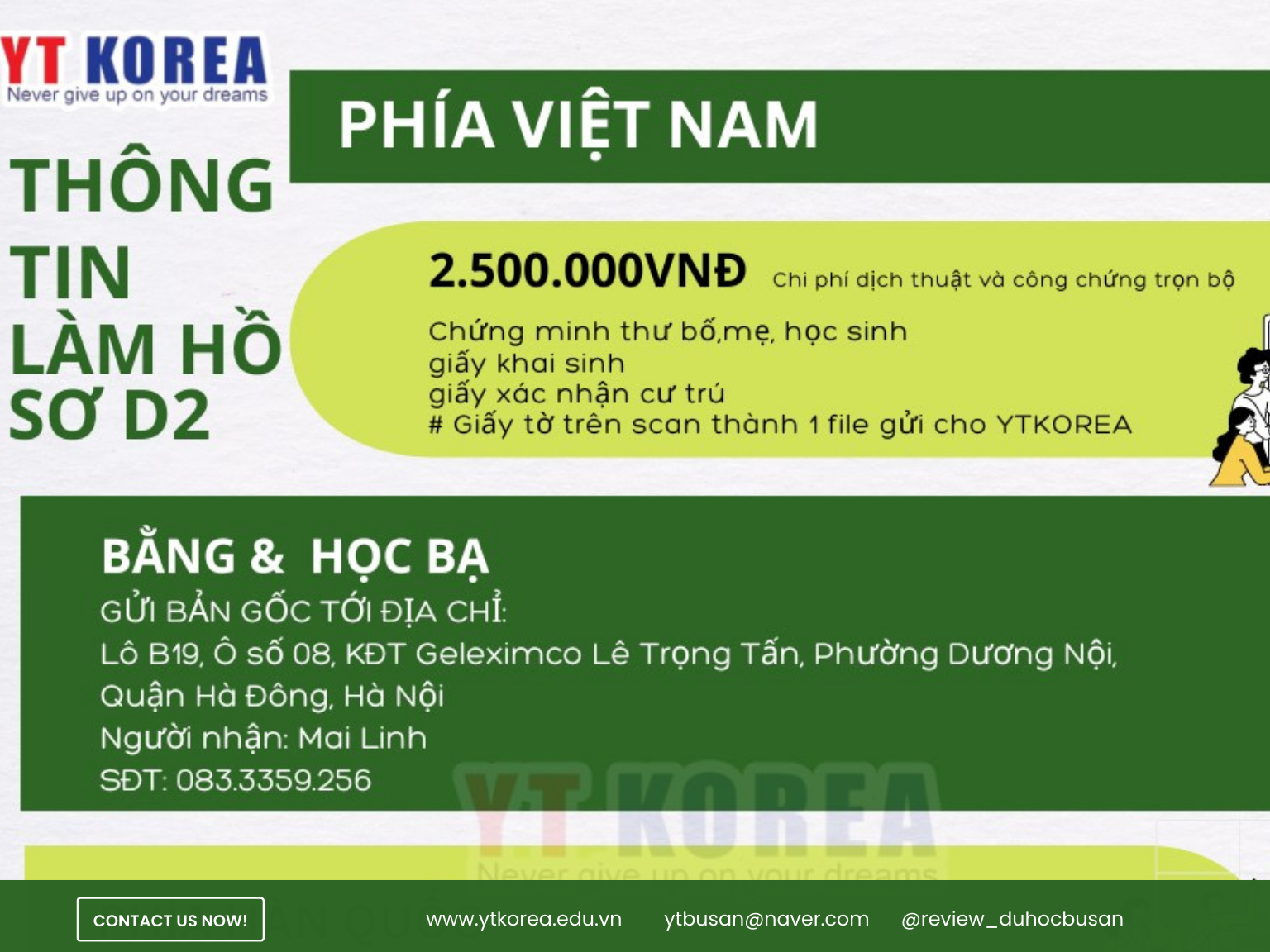 Phía Việt Nam chi phí lên chuyên ngành D2