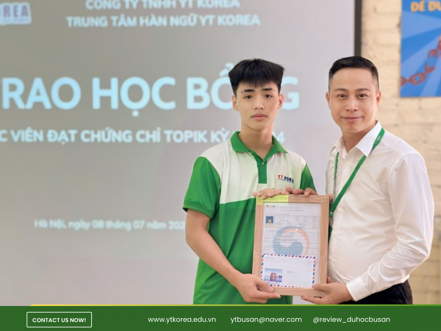 học bổng topik du học hàn quốc tại yt korea 2024