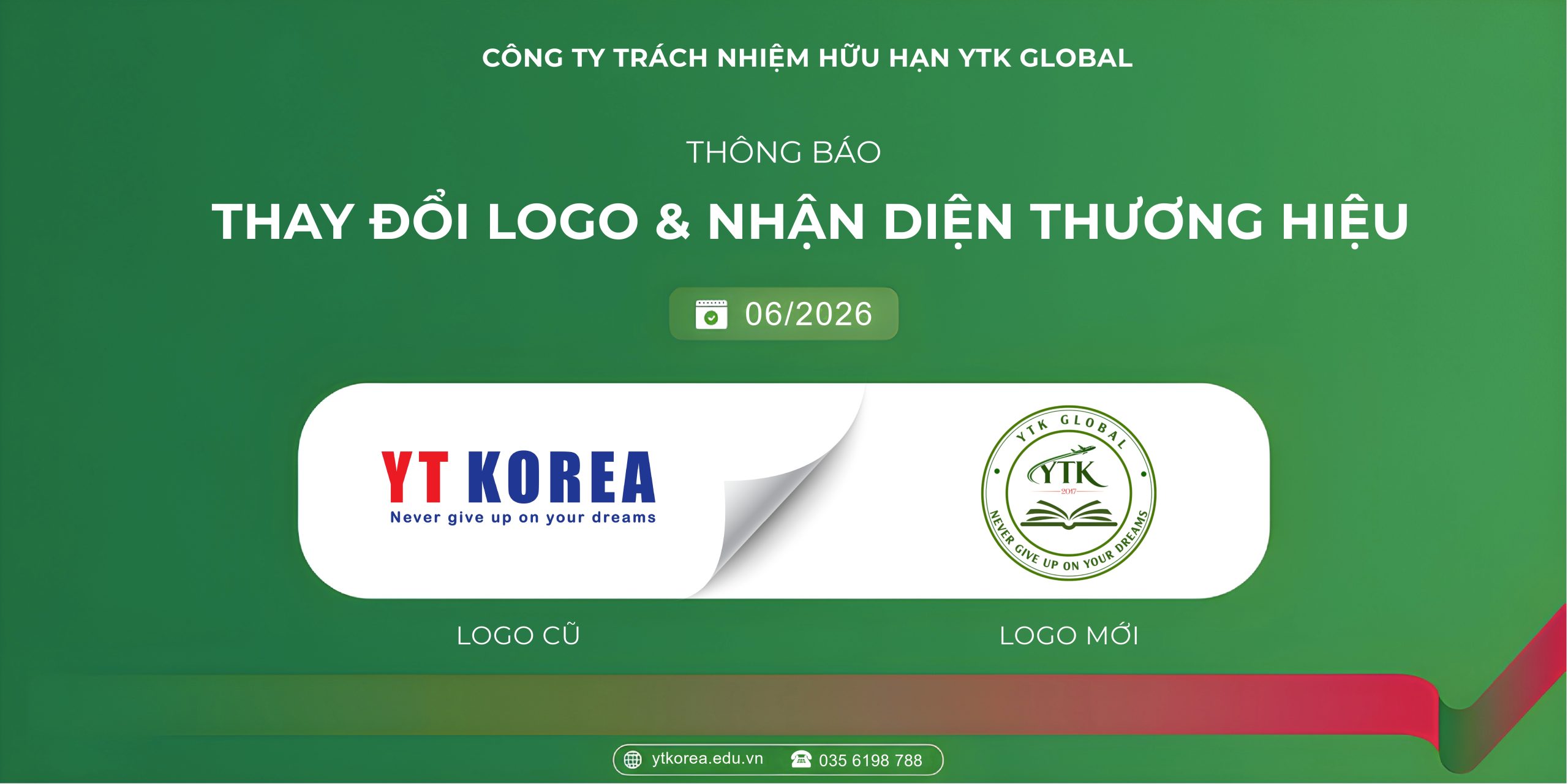 THÔNG BÁO THAY ĐỔI LOGO & NHẬN DIỆN THƯƠNG HIỆU CỦA CÔNG TY 1 LOGO